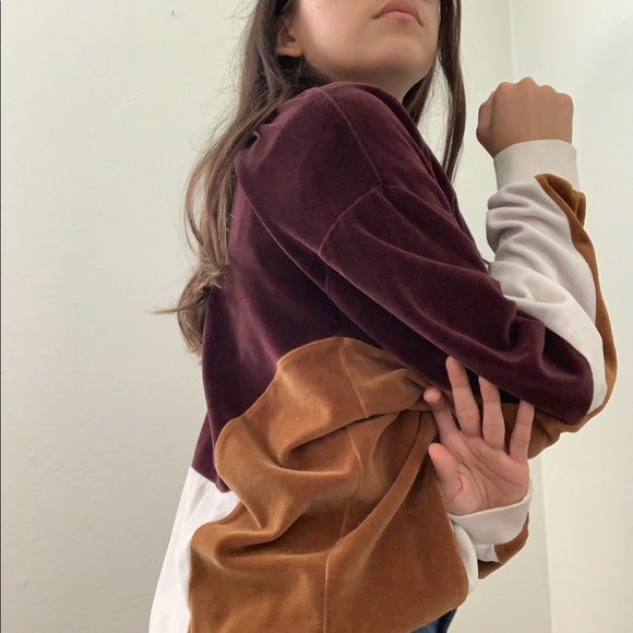 ASOS Color Block Velvet Pullover Sweater - Picture 2 of 7